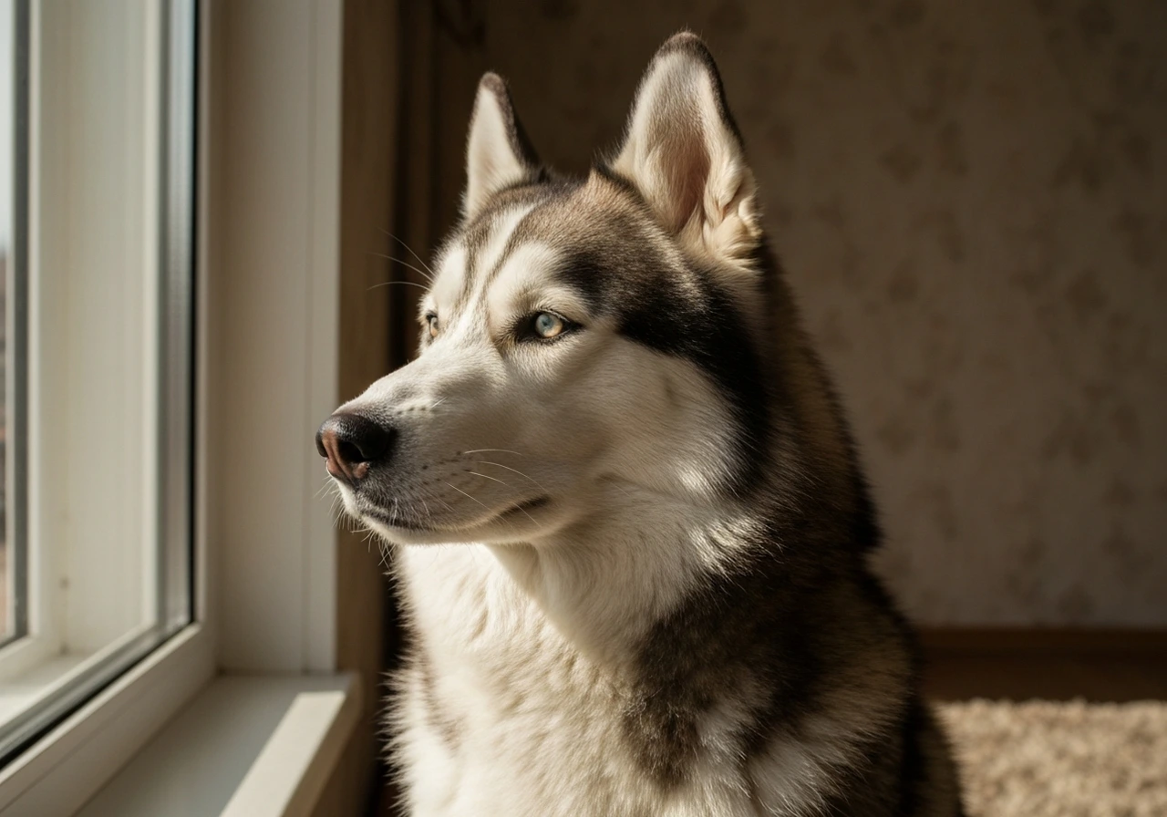 Husky in the snow