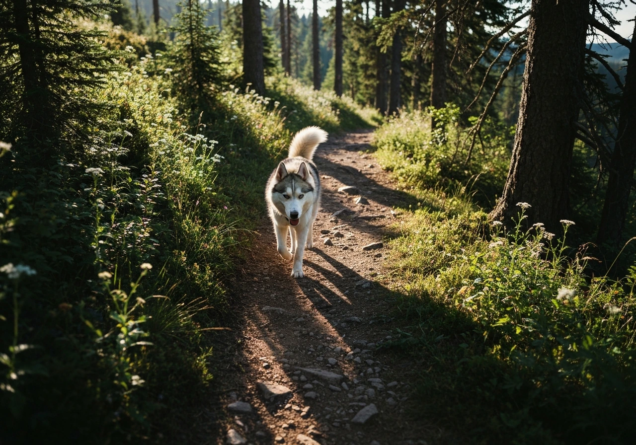 Siberian Husky resting comfortably