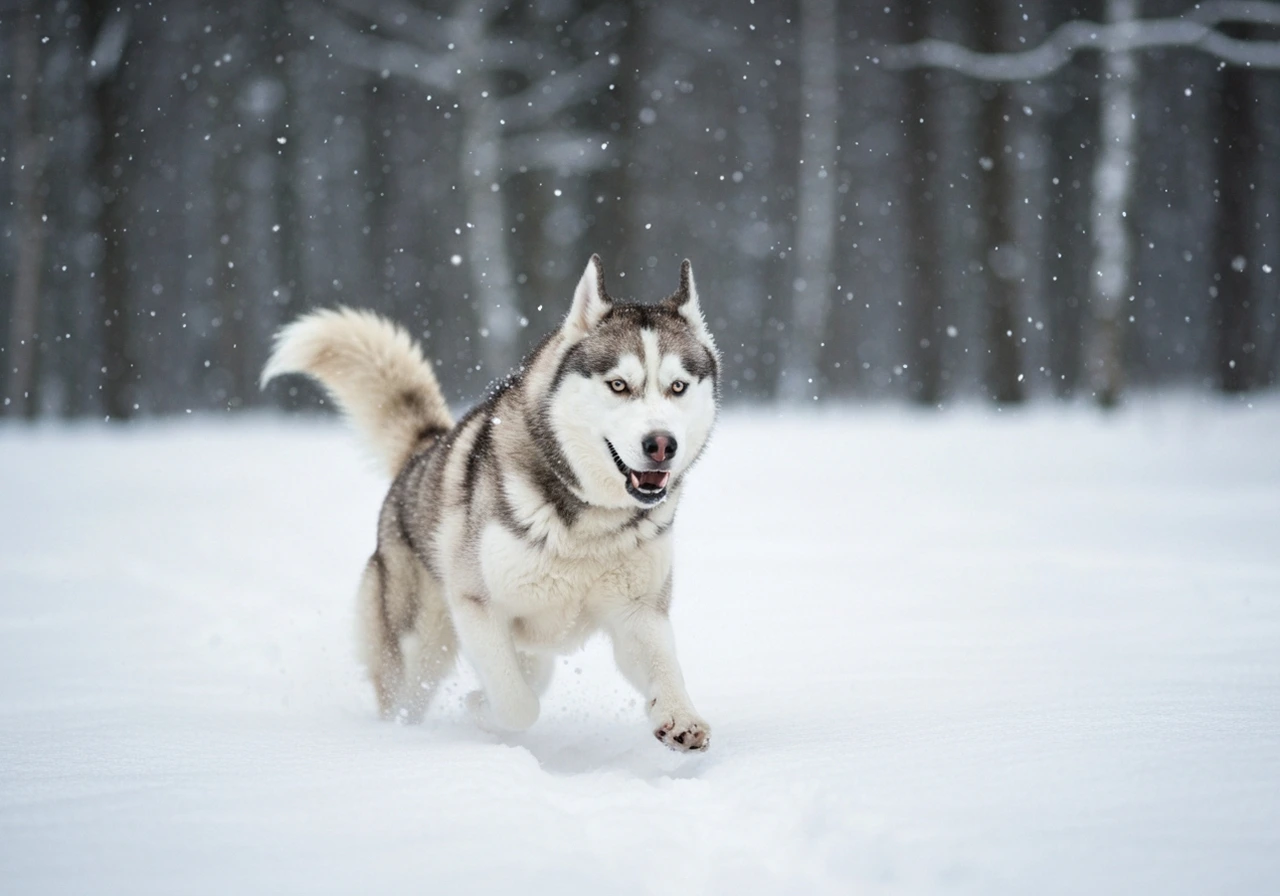 Husky in the snow