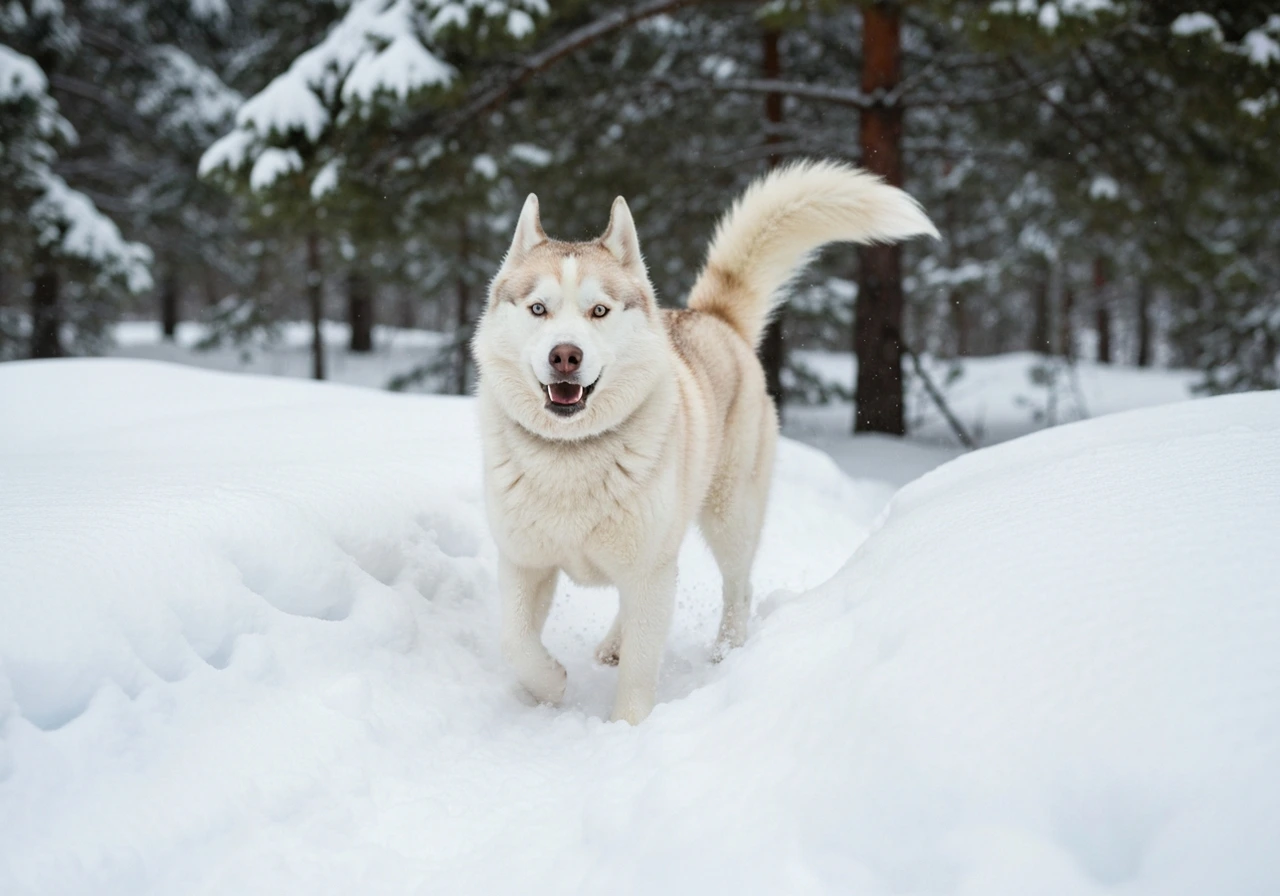 Siberian Husky resting comfortably