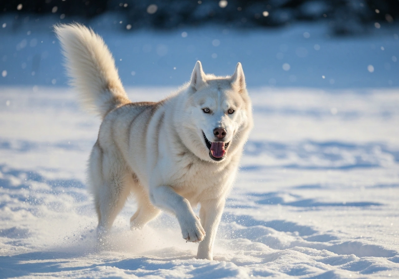 Husky in the snow
