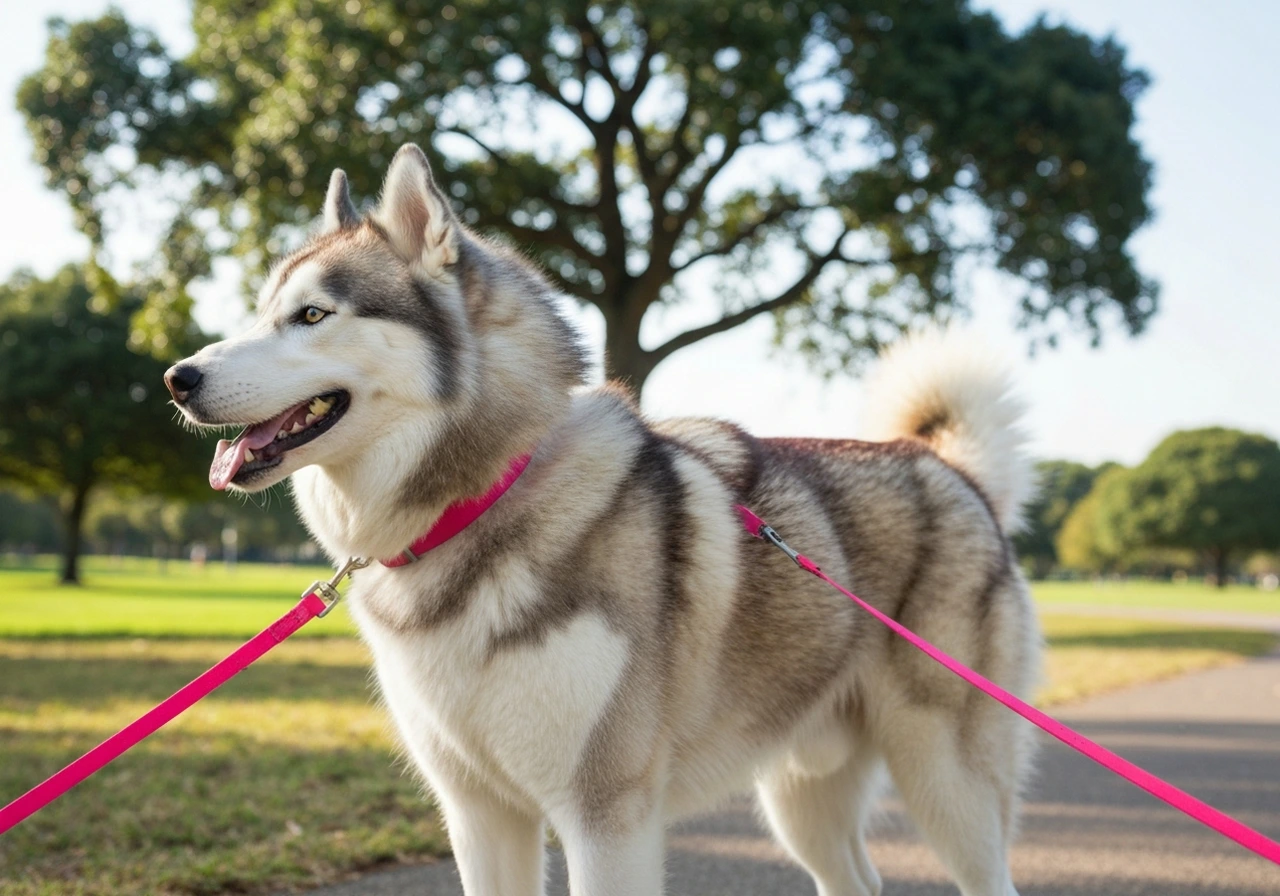 Siberian Husky resting comfortably